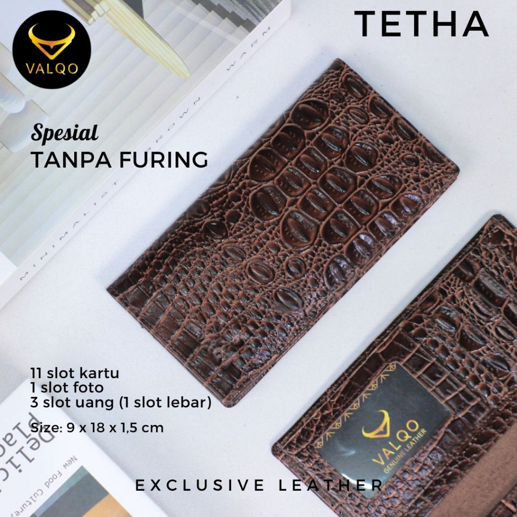 [VALQO] Dompet TETHA Spesial Full kulit sapi Tanpa Furing Pria Wanita