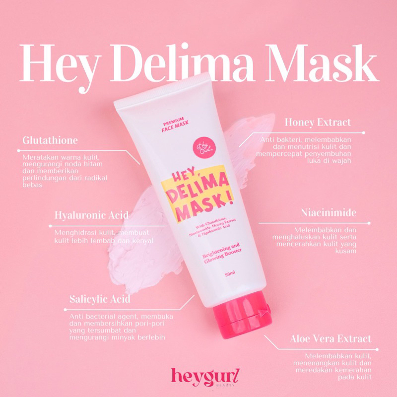 [ READY STOCK ] HEY DELIMA MASK &amp; MATCHA MASK BY HEYGURL | CLAY MASK HEYGURL