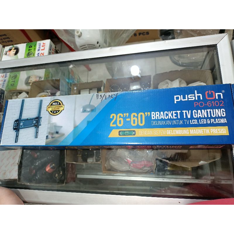 Bracket TV LCD LED Plasma Gantung 26"- 60" Push On PO 6102