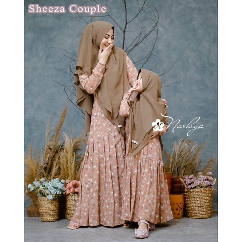 Dress set khimar sheeza zharinna couple nazkya M L XL XXL kombinasi warna busana muslim syari baju muslimah pakaian pesta