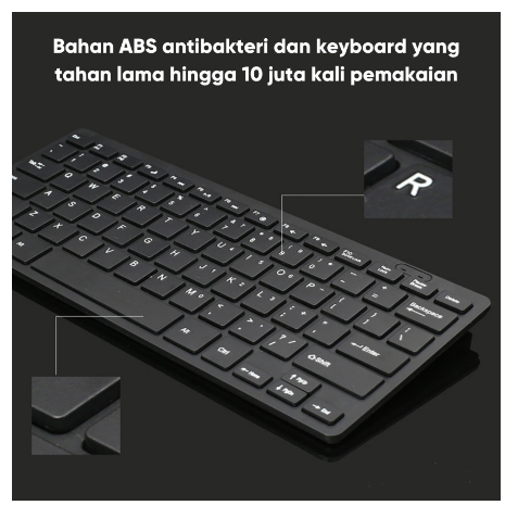 Keyboard gaming komputer pc mini murah kabel silent tipis mini-Hitam/