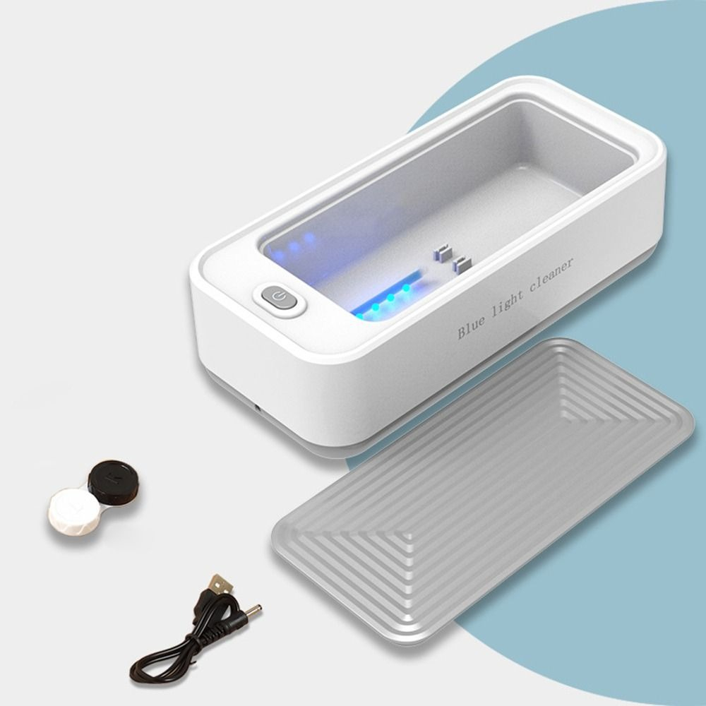 Pembersih Kacamata Perhiasan Ultrasonic with Blue Light - AB1 - Gray/White