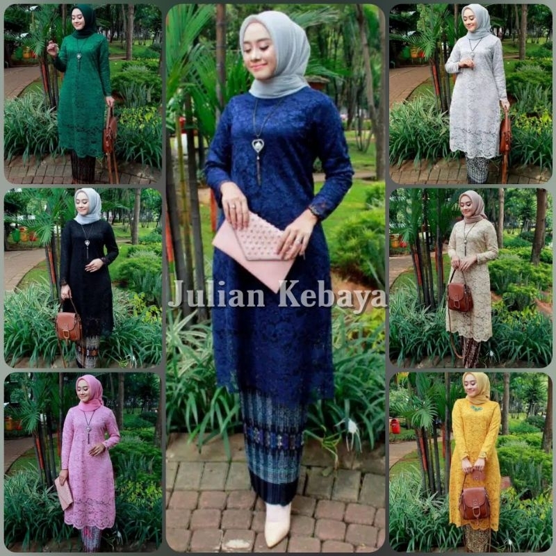 SET KEBAYA BRUKAT TUNIK MODERN / SETELAN BAJU KEBAYA BROKAT WANITA MUSLIM KONDANGAN WISUDA SET ROK PLISKET JUMBO