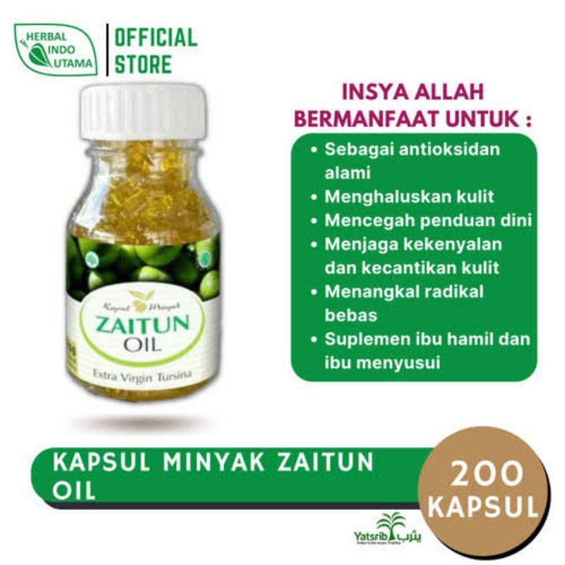 Kapsul Minya Zaitun Oil Extra Virgin Tursina | Zaitun Oil HIU ORIGINAL