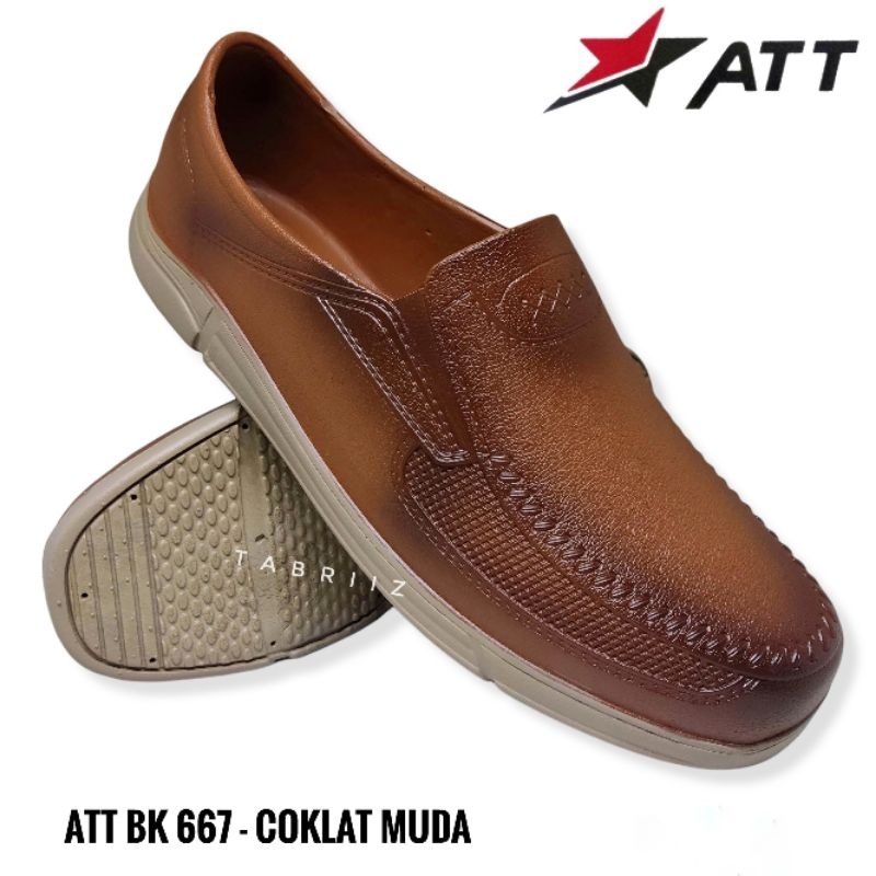 Sepatu Pantofel karet pria ATT Sepatu Karet ATT 557 578 HITAM DAN COKLAT - Sepatu Kerja Sepatu Casual  Pria