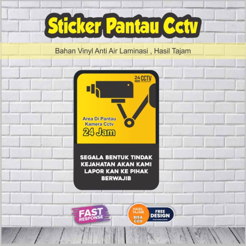 

Sticker cctv Laminating custom 15x21 cm