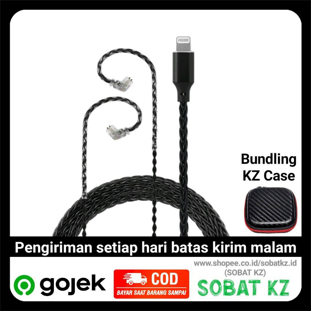 Kabel Lightning Kabel Jack Lightning for KZ Earphone Kabel KZ Jcally LT8 alt jcally LT4