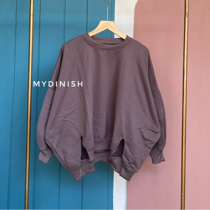 Rini Batwing Oversize - Sweater Polos Kekinian Bahan Fleece