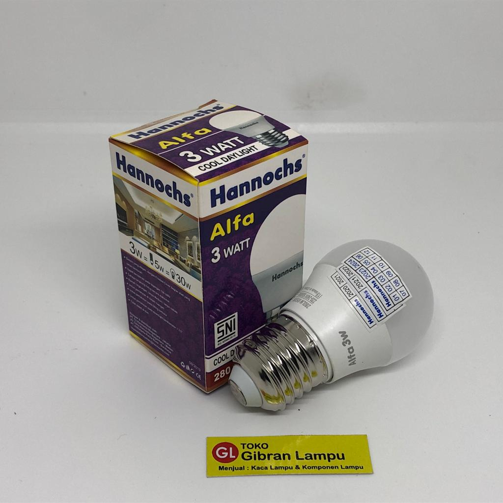 Lampu LED Hannochs Alfa 3w 5w 7w 9w 12w 15w 20w - Bohlam LED Kapsul Hemat Energi All Varian Watt