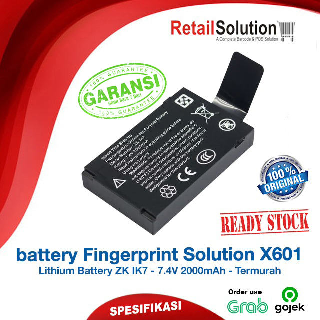 Battery Baterai Mesin Absensi Fingerprint Solution X601 X-601