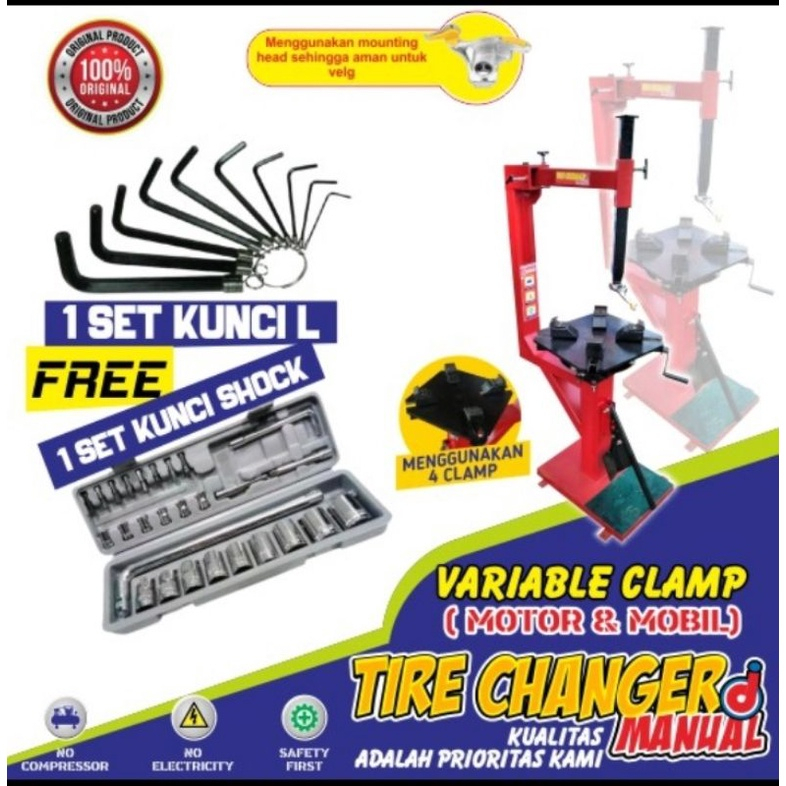 alat buka ban tire changer manual jepit / Alat buka ban motor / Ban motor