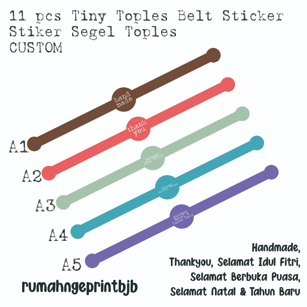 

11 PCS STIKER SEGEL BELT TOPLES / BOTOL MINIMALIS FULLCOLLOR