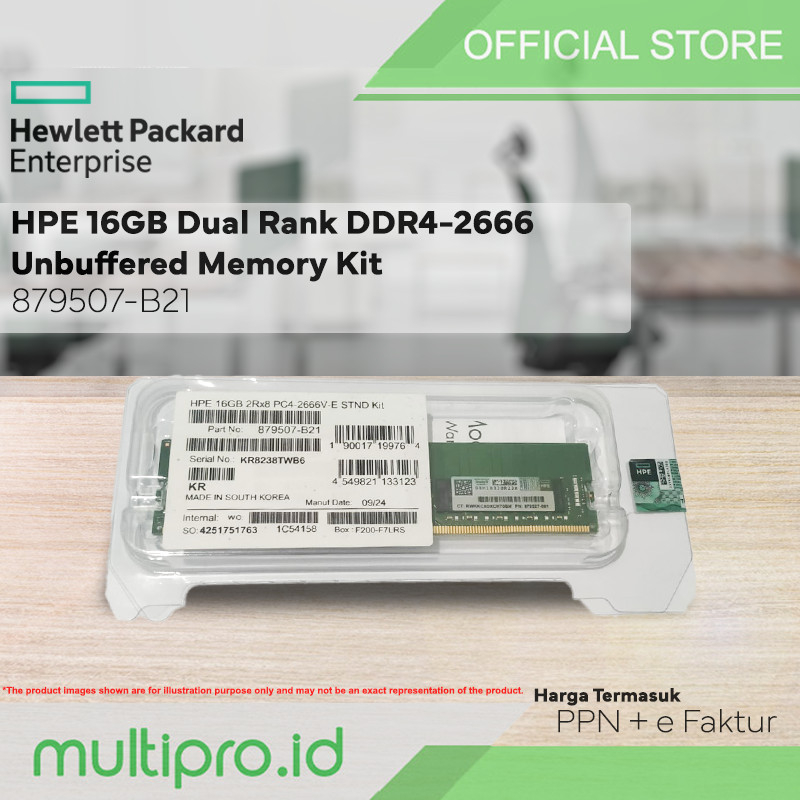 879507-B21 HPE 16GB Dual Rank DDR4-2666 Unbuffered Memory Kit