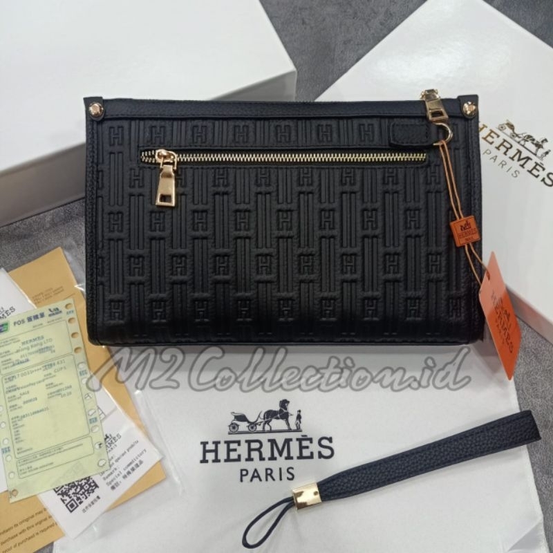 Handbag H Leather Embos Clutch Tas Tangan Kulit Asli Premium Quality