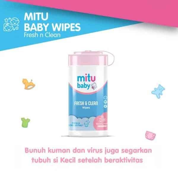 Mitu * Mitu baby * Fresh &amp; clean Wipers * bloming cherry 60 sheets