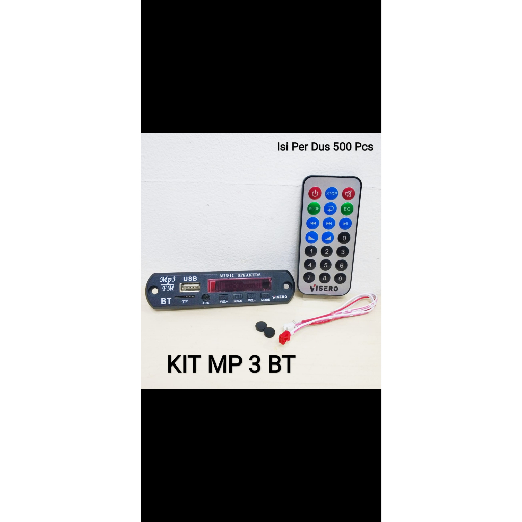 Kit MP3 Bluetooth Visero Remote Control Module Display USB Blutut Modul Radio FM Stereo Siap Rakit 12V