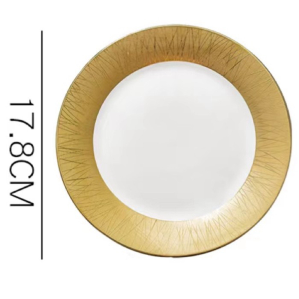 

Dinner Diskon 6118 - INCH YHOME Gold Ceramic Decal Promo XMT PLATE Printed 7 Plate Elegant Luxury