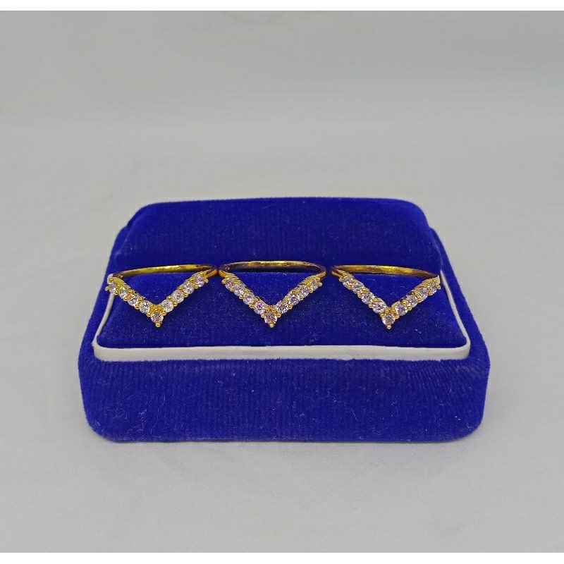 cincin listring (fuji) mata putih/perak asli silver 925 lapis emas/perhiasan fashion wanita terbaru