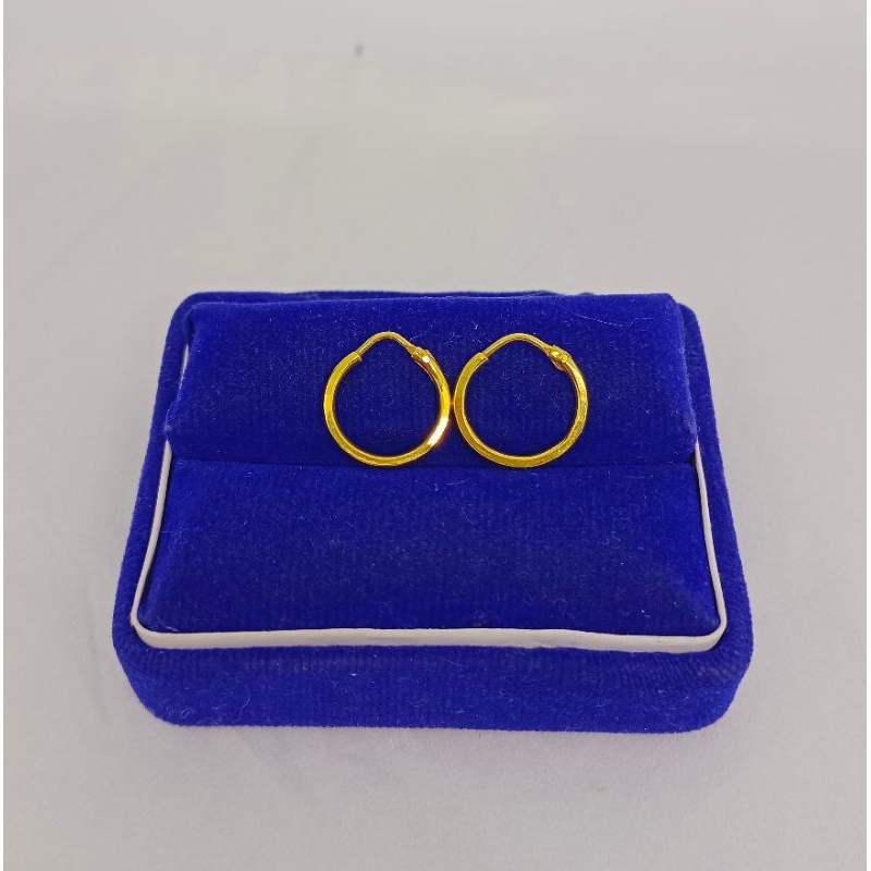 anting gypsi ukir samping / anting perak asli silver 925 lapis emas/ anting fashion terbaru