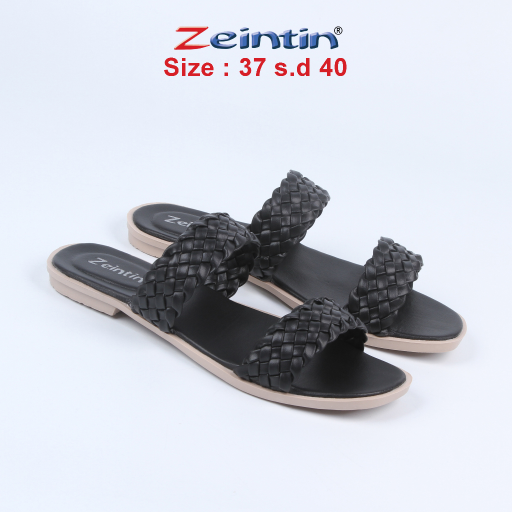 Zeintin - Sandal Wanita Sandal Selop Wanita Model Anyam Bahan Kulit Sintetis Lentur Original Zeintin SS