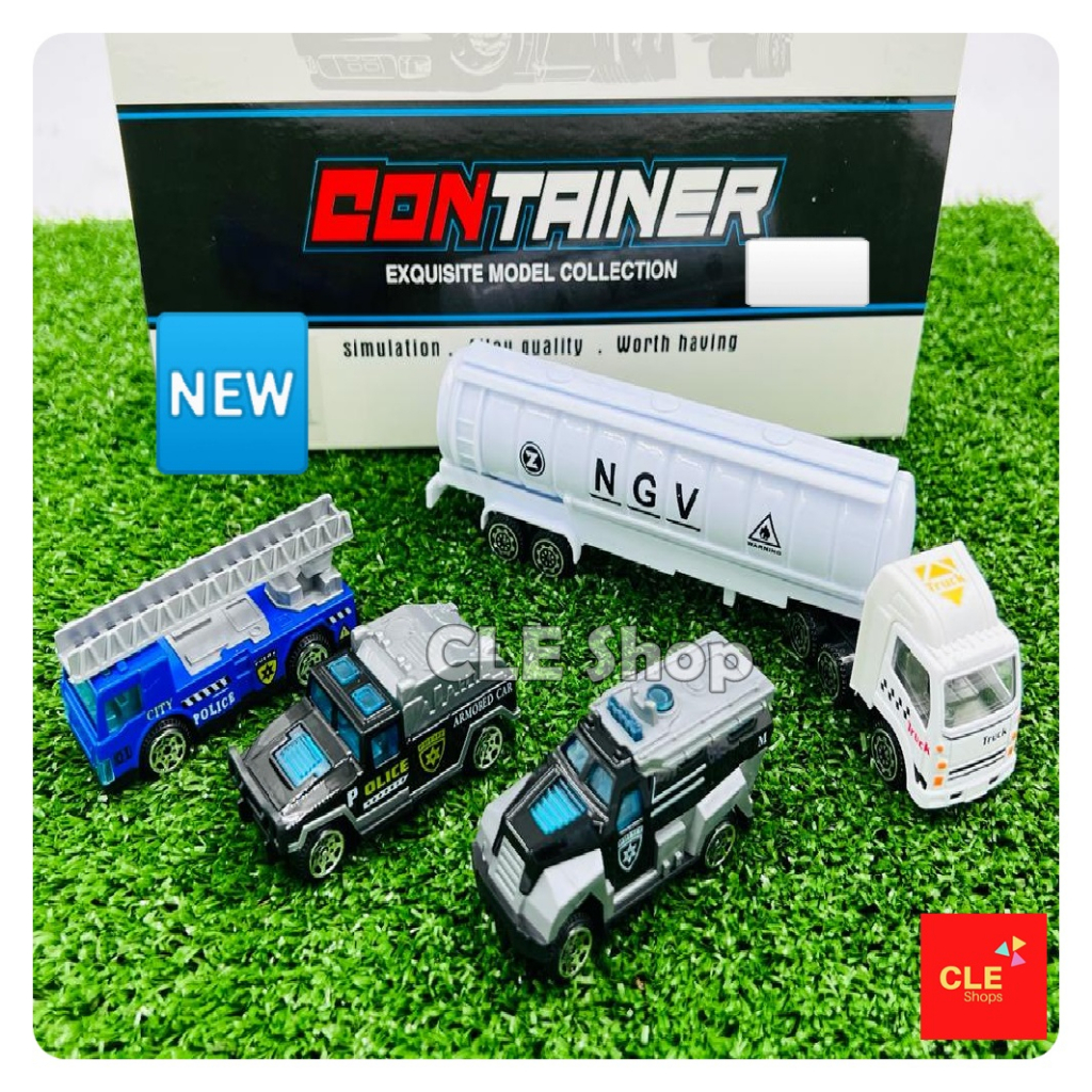 Miniatur Mainan Mobil Truk Kontainer Diecast Metal Mobil Militer