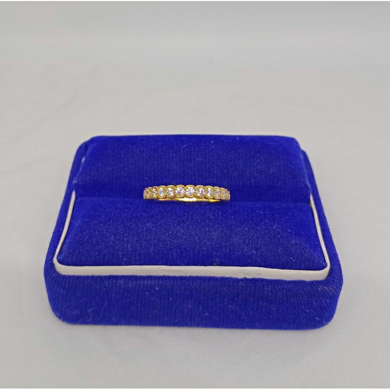 cincin listring mp 1 brs/perak asli silver 925 lapis emas/perhiasan fashion wanita terbaru