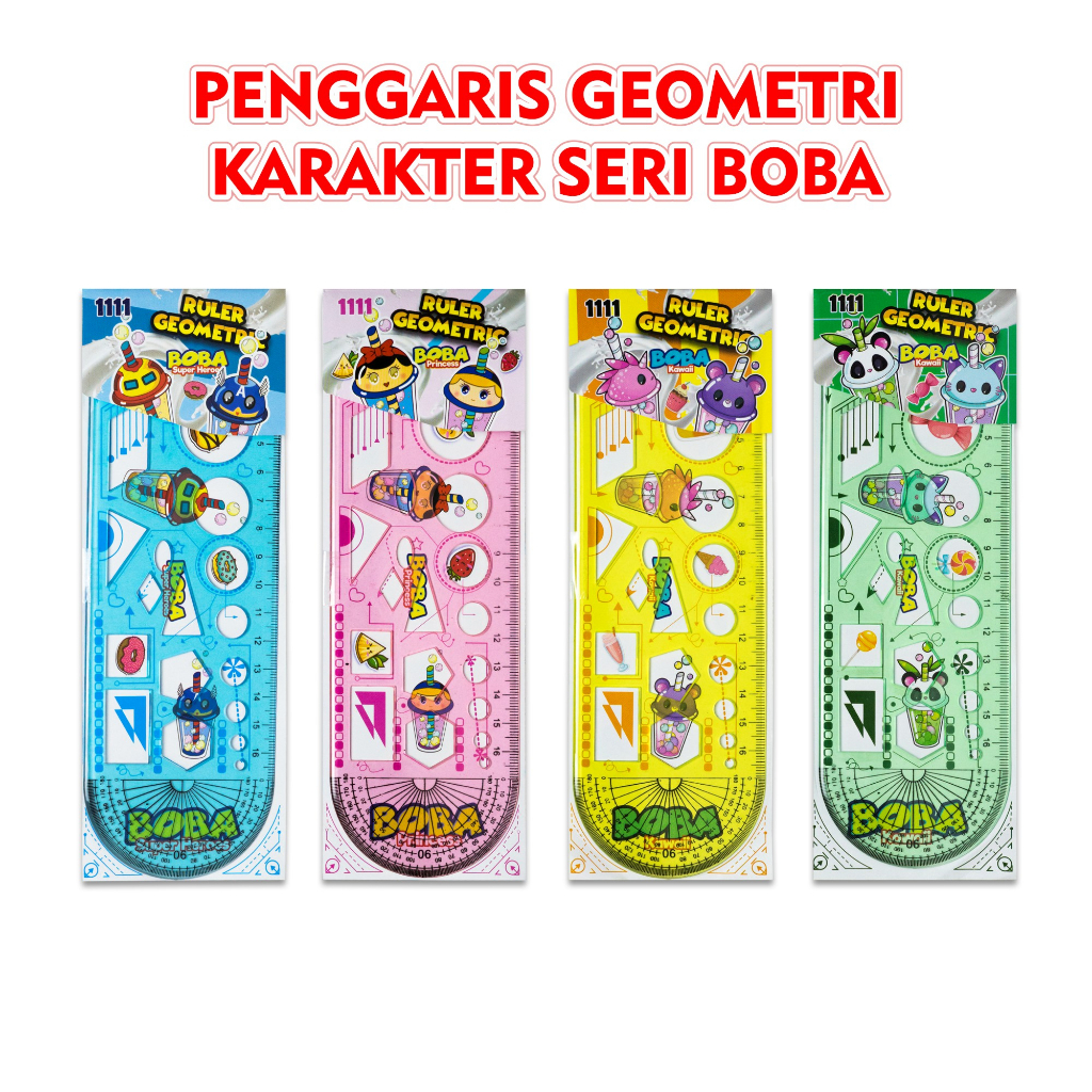

Penggaris Geometri BT21 Mika Garisan Cetakan Macam Bentuk Dengan Busur Derajad Berwarna