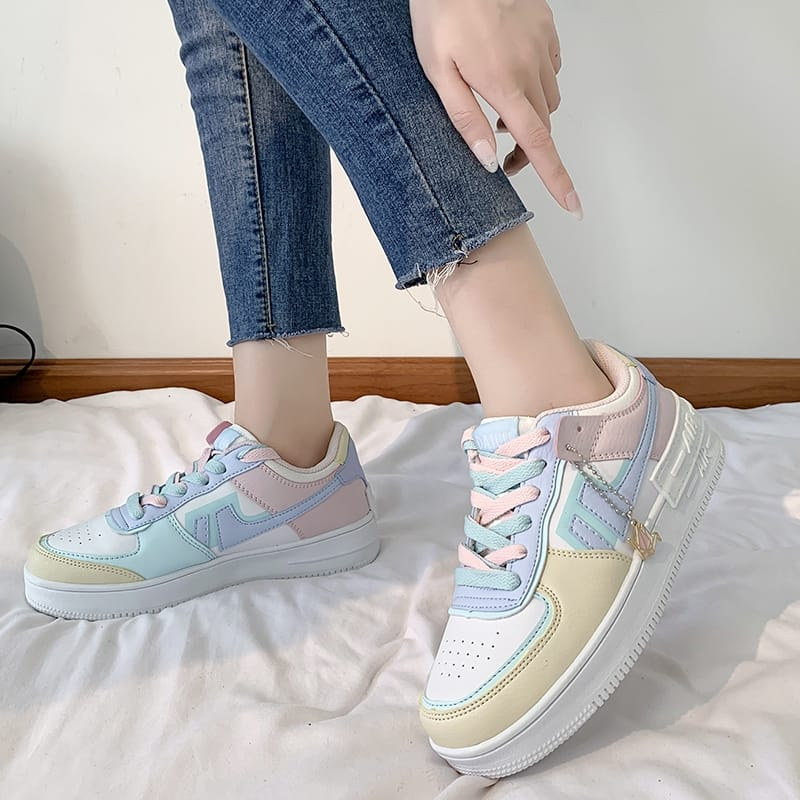 TOPGROSIR &quot;FREE BOX&quot; LV0216 Sepatu Sneakers Wanita Import Model 2 TONE/ 2 Warna Terbaru