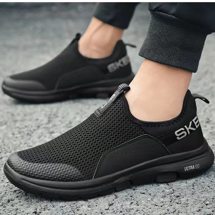 SKECHERS sepatu pria kasual kekinian slip on trendy