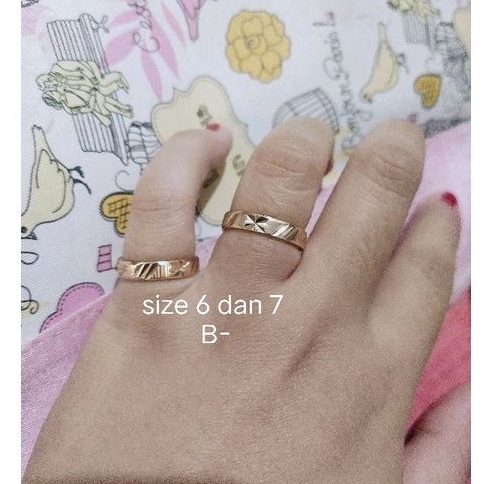 Emas SWASA Cincin Anak BAYI Batik &amp; Dewasa ANTI LUNTUR PUTIH (KUNING SELAMANYA) Pernikahan Batik ukir EMAS SWASA