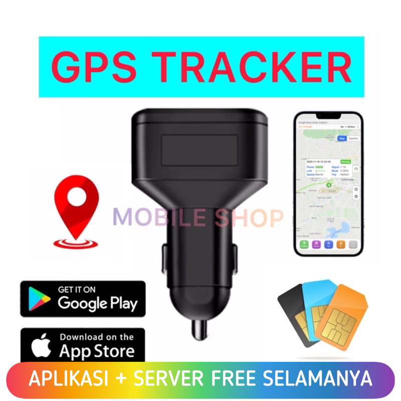 GPS TRACKER Model Charger Lighter Mobil Dual Socket Fast Charging