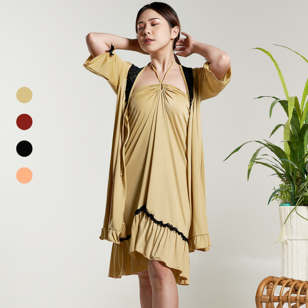 Moon Alice Lingerie Kimono Set baju Tidur Wanita Big Size Marisca SS204