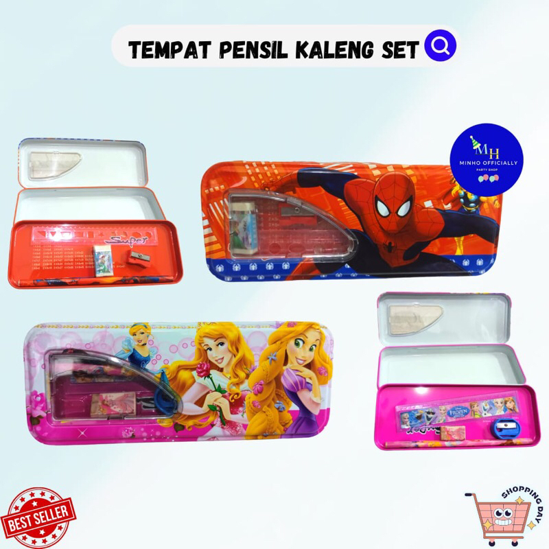 

TEMPAT PENSIL KALENG ANAK + ISI / TEMPAT PENSIL KALENG