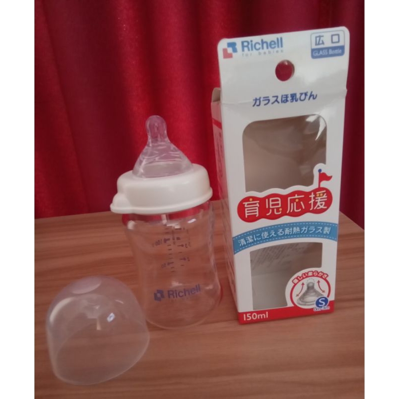 Richell Glass Bottle 150ml / Botol Kaca Richell Newborn Wideneck Bottle 150 ml