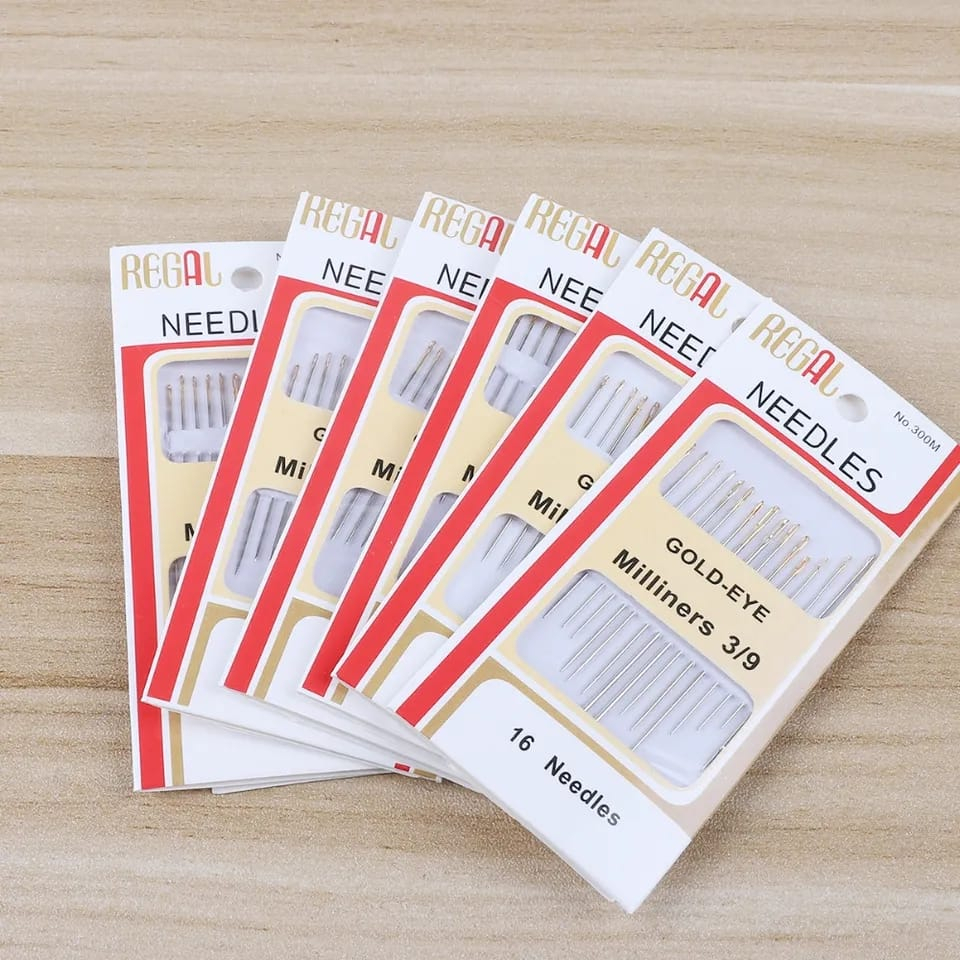 Jarum Jahit Tangan Regal Needles Gold-Eye Milliners 3/9 Isi 16 Pcs