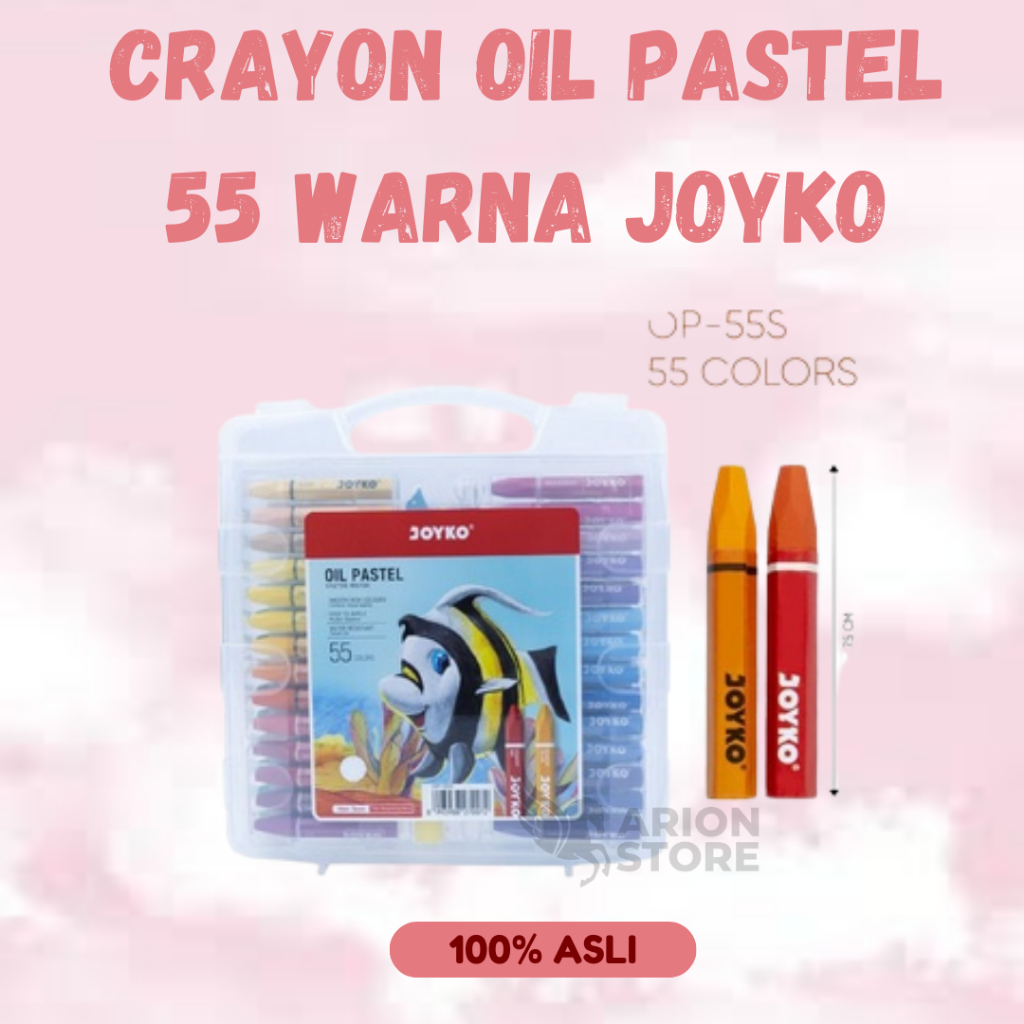 

[ARION STORE] Crayon Oil Pastel 55 Warna Joyko / Crayon Joyko isi 55 warna [SET]