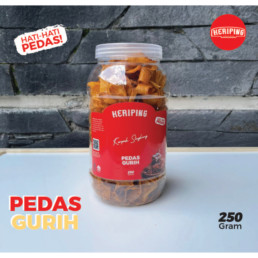 

250gr keriping( keripik galing ) makanan keripik singkong pedas renyah