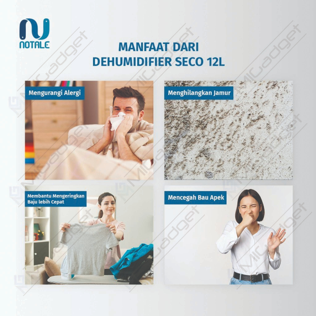 Notale Seco Smart Dehumidifier Serap Kelembapan WiFi 12 Liter / Hari