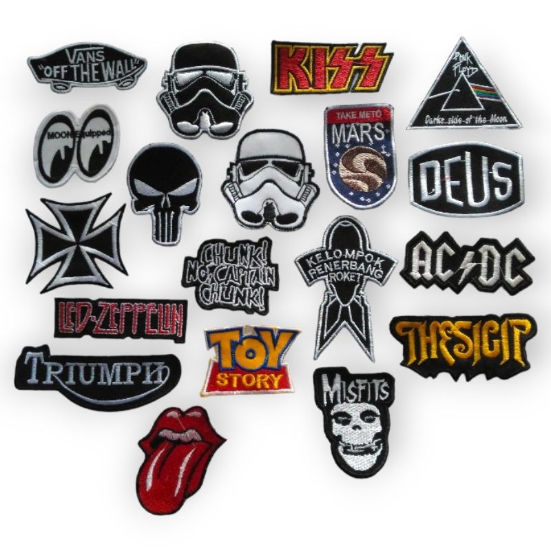 PATCH MINI BAND MUSIK METAL PUNK HARDCORE EMBLEM BORDIR BENTUK CUTTING