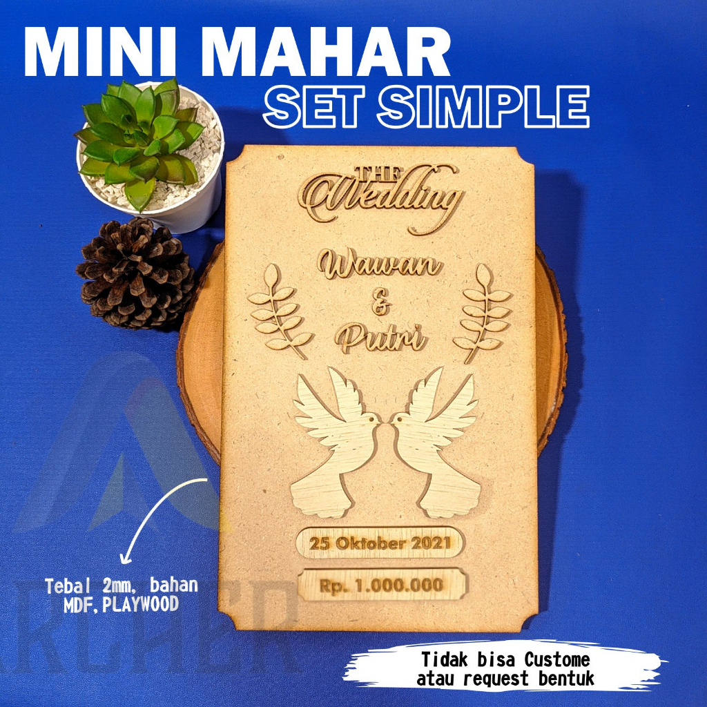 MINI MAHAR SET SIMPLE BURUNG MERPATI HIASAN MAHAR DAN SESERAHAN