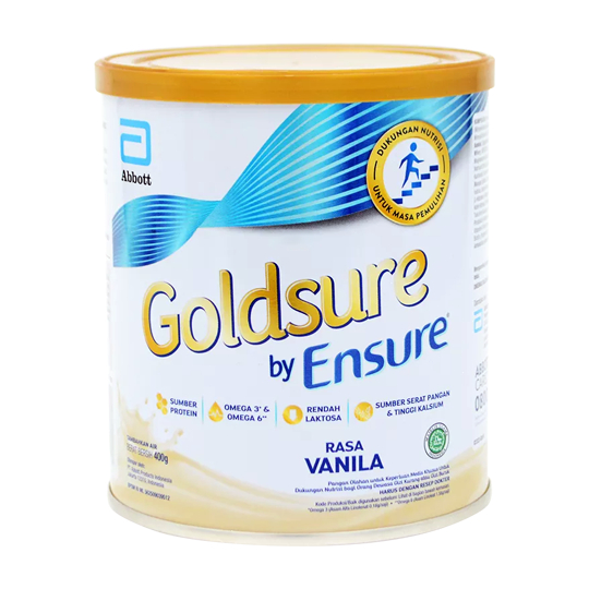 

Goldsure By Ensure Rasa Vanila 400 gr / Susu Untuk Gizi Kurang Atau Gizi Buruk Orang Dewasa