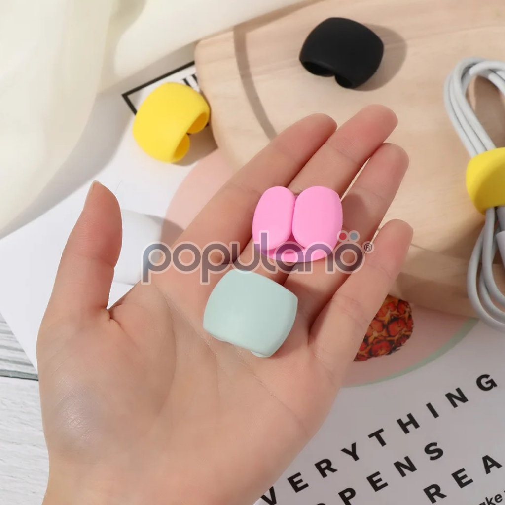 Penjepit Kabel Charger Hp Klip Pengikat Cable Cord Holder Organizer