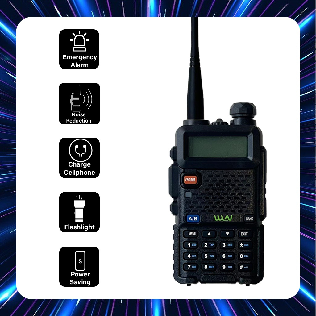 HT WLN KD-UV1 Walkie TalkieMirip BF UV5R Dual Band 5W 128CH UHF+VHF handy talkie