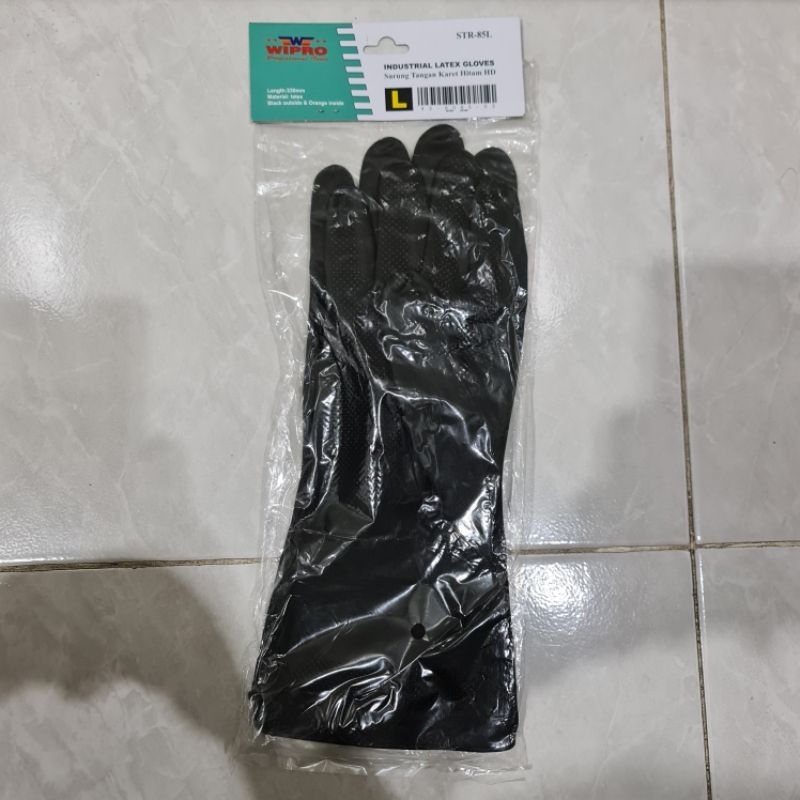 Sarung Tangan Latex Karet WIPRO Hitam