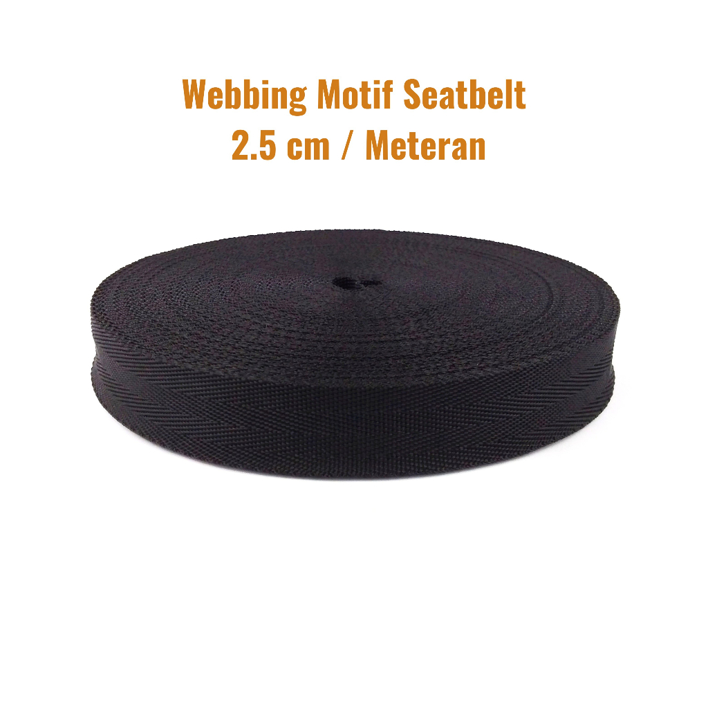 Tali Webbing / Bisban Tas Motif Seatbelt 2.5 cm Ecer Meteran