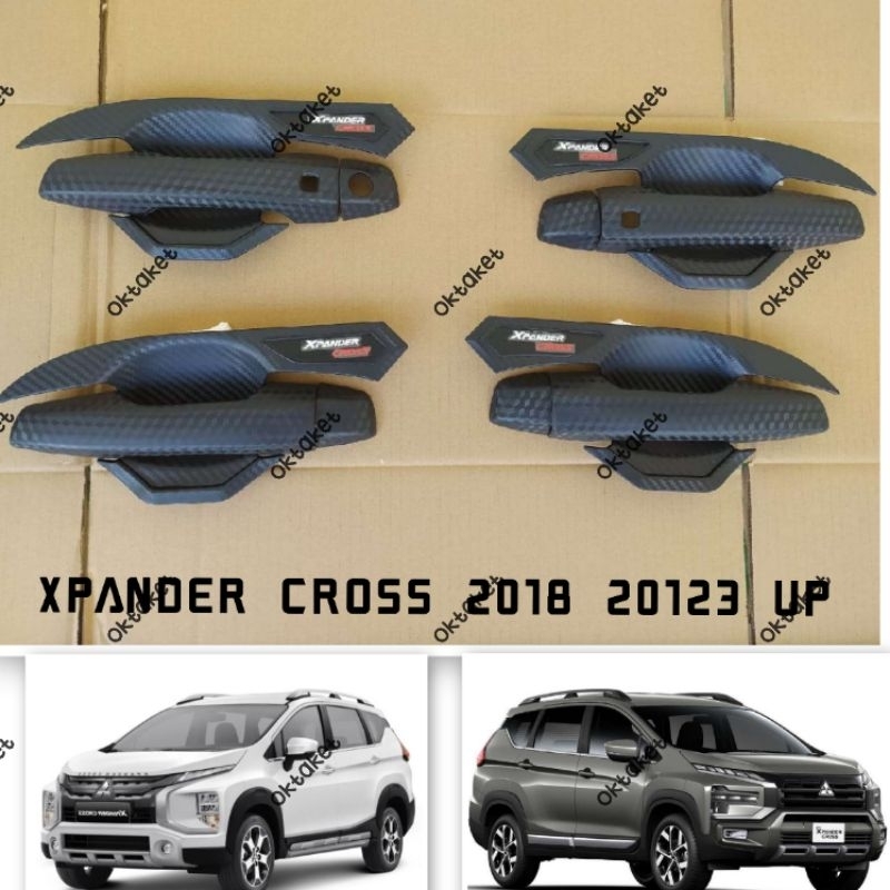 paket outer handle tank cover Xpander Cross 2018 2020 2023 2024 Hitam Chrome Carbontivo