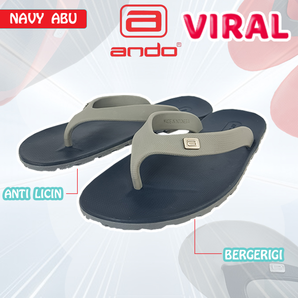 ORIGINAL Sandal Jepit ANDO Viral Pria/ Sandal Japit ANDO Pria Viral 02