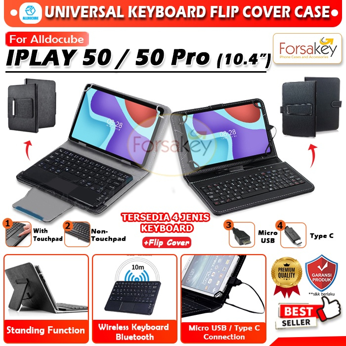 ALLDOCUBE iPlay 50/ i play 50 pro 10.4 FLIP SMART KEYBOARD MAGNET CASE WITH STANDING COVER KEYBOARD 
