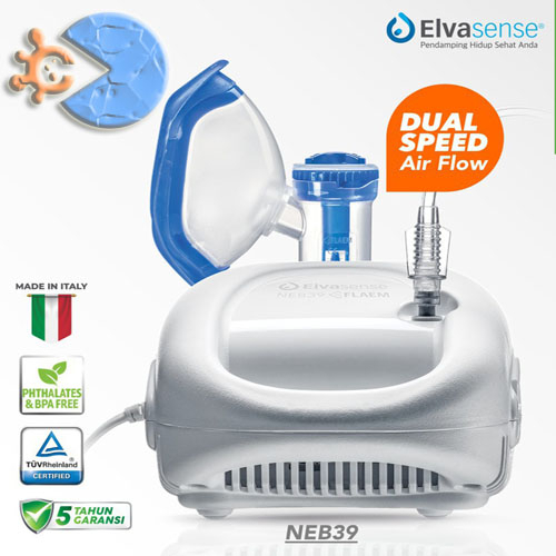 Alat Bantu Pernafasan Elvasense Nebulizer Compressor NEB39