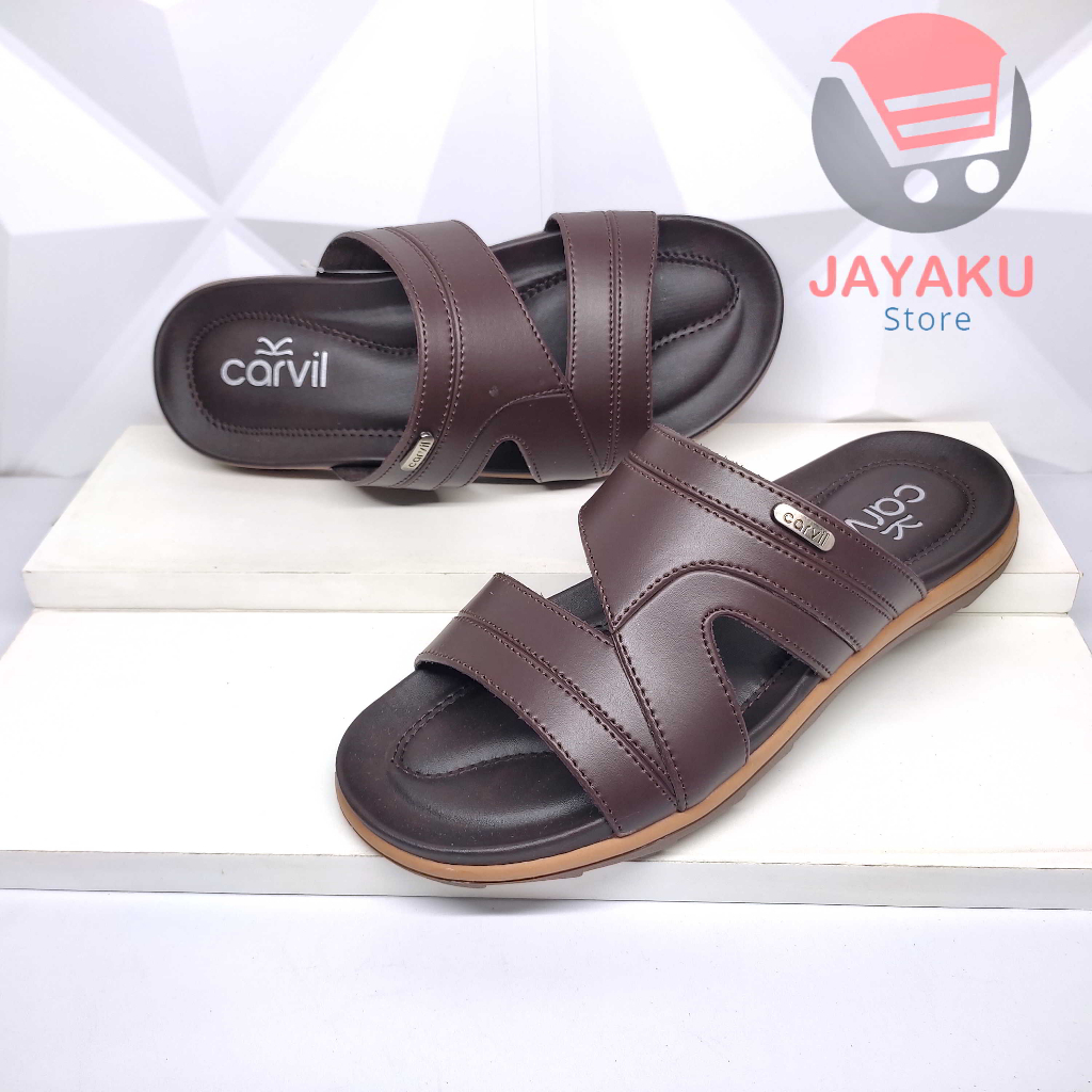 Carvil Dunhil Sandal Slop Pria Sendal Selop Kasual Pria Laki-Laki Original Carvil Desain Trendy Kulit Sintetis Berkualitas MARCUS REVINO ALAN ALFREDO